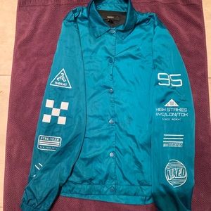 Forever 21 Teal spring jacket with cute designs
